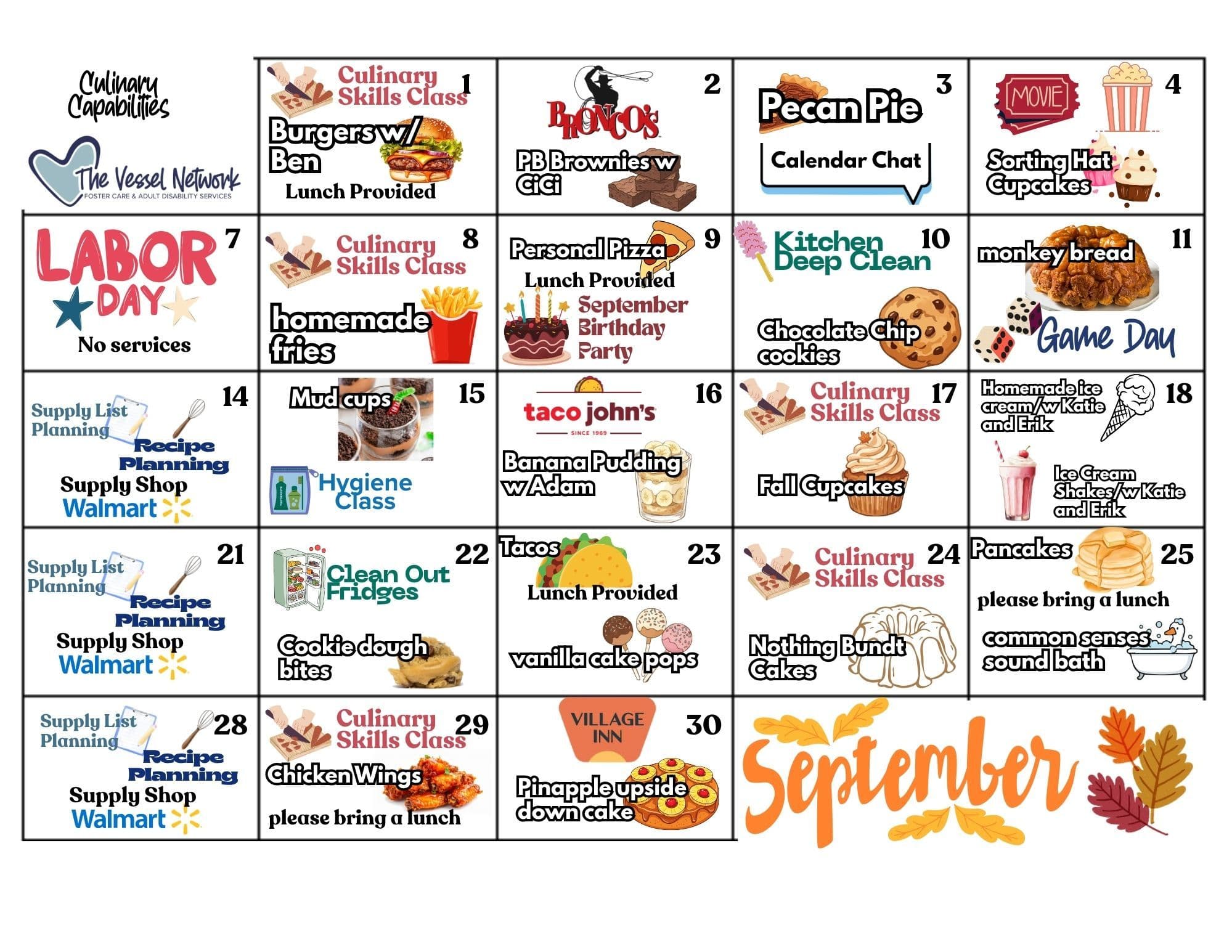 Monthly Calendar - September