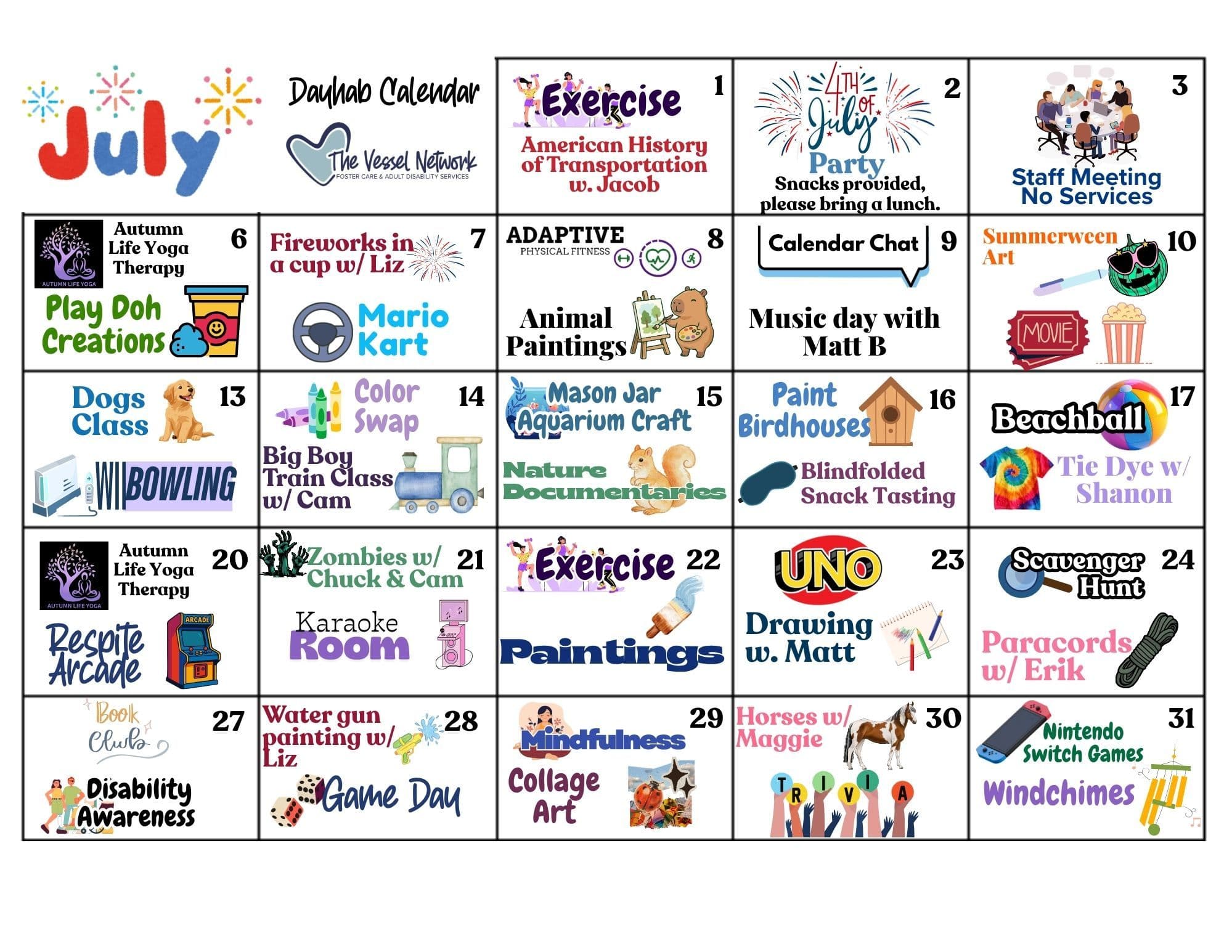 Events Calendary - July