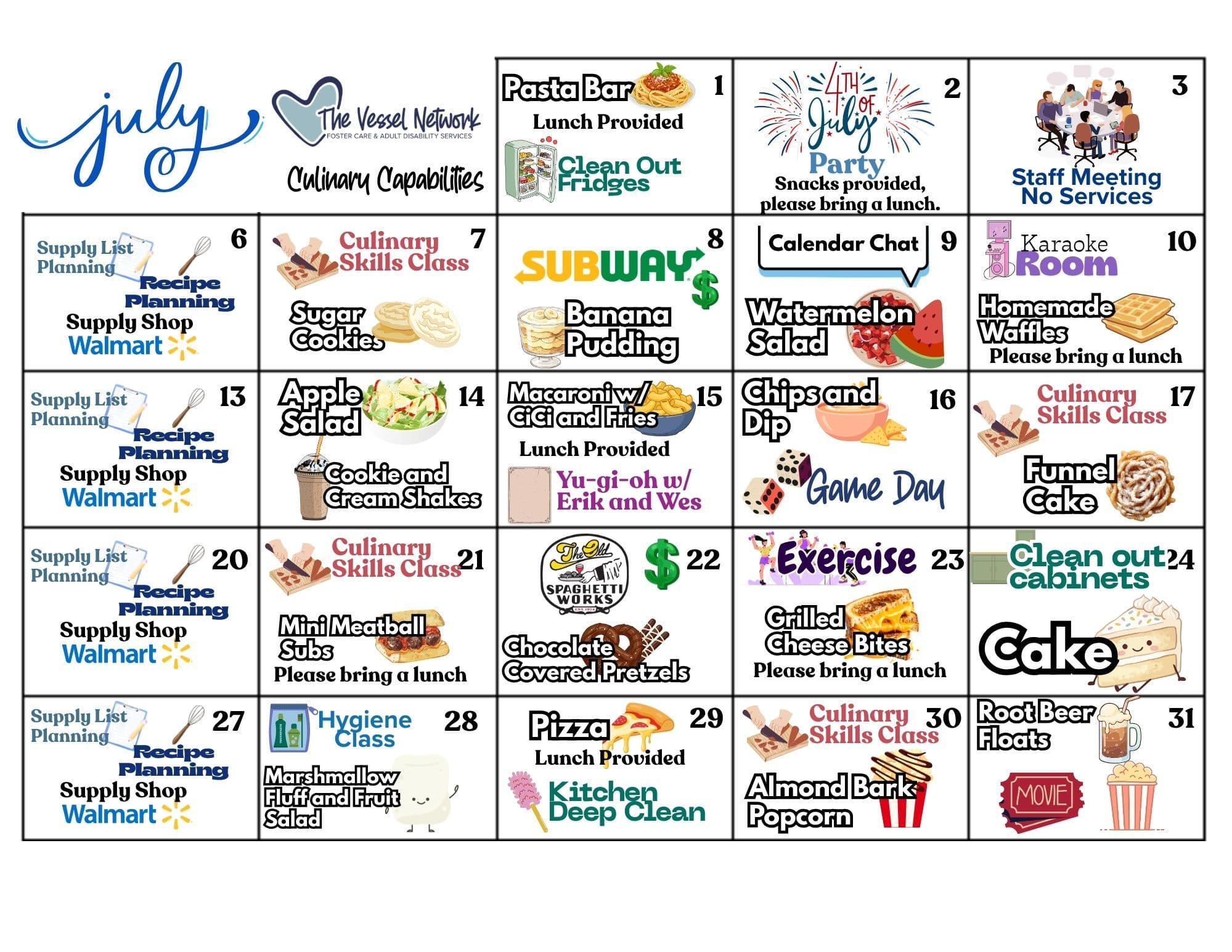 Events Calendar - July