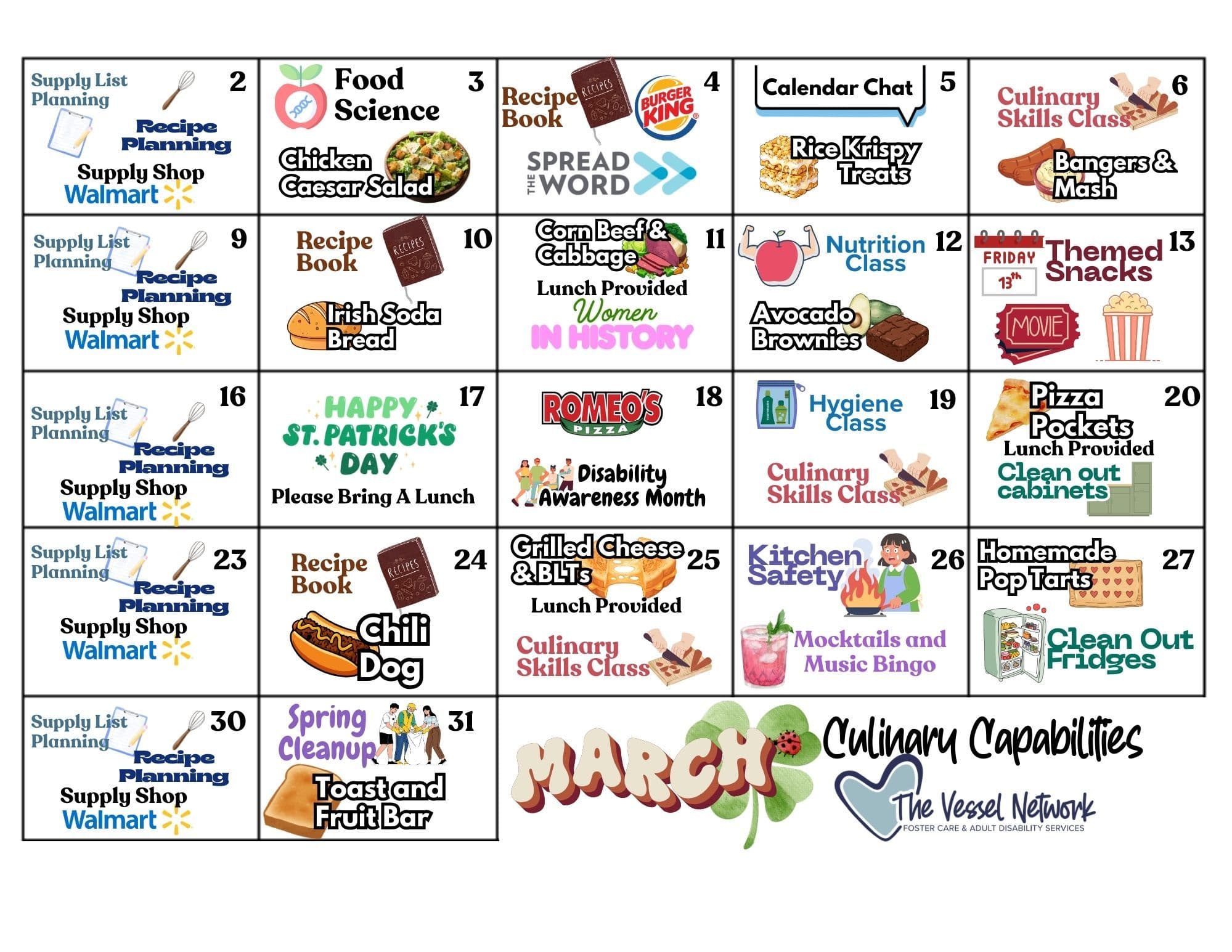 Events Calendar - February